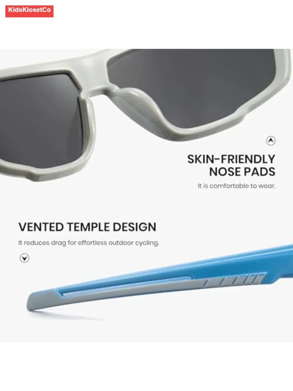 Kids Polarized Sports Sunglasses Wrap-around UV400 Protection Running Cycling